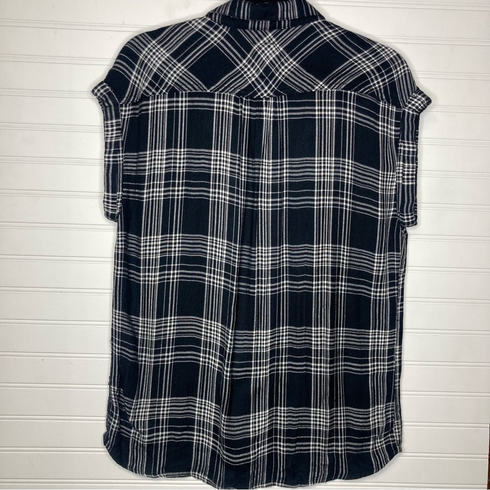 Rails Britt Roll Collared Top Sleeve Size Xs - image 3